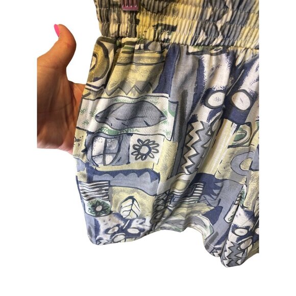 Shenanigans Blue Patterned Elastic Waist Pull On Shorts SZ Petite Medium - Picture 4 of 7